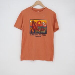 EMI T-Shirt Men S Orange Garden of the Gods Colorado Graphic Good